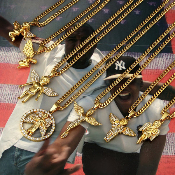 7-Style Golden Angel Pendant